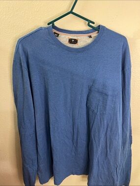 Men's Long Sleeve Pocket Tee in Slate Blue -